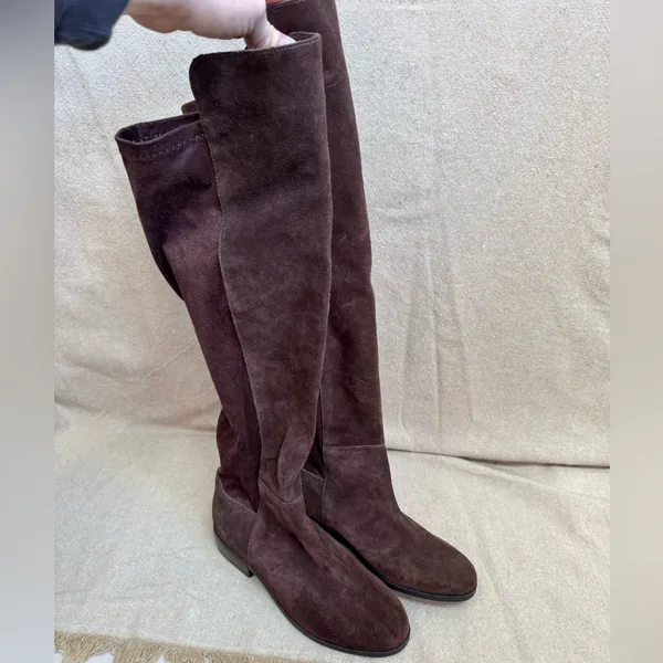 Lucky Brand Women's Brown Suede Calypso Over the Knee Boots Size 5.5M 36 - Image 2