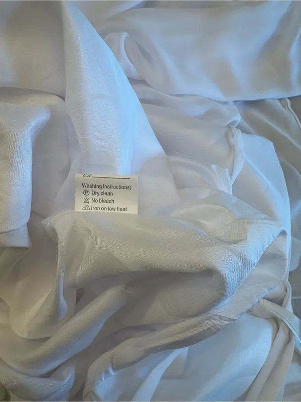 INEWER Cowl Neck High Low Chiffon Ruched Maxi Gown White Size 6 NWT - Image 10