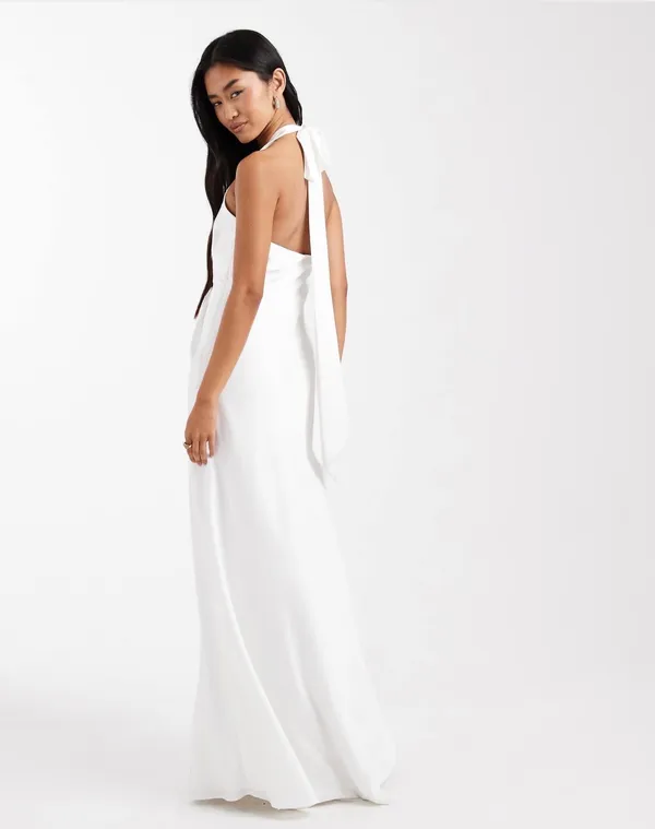 ASOS Twist front white halter maxi dress - Image 2