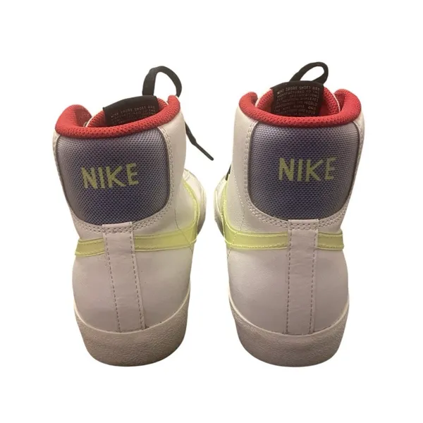 Nike Blazer Mid‎ 77 Youth Size 6.5Y White/Hyper Royal Volt/Hibiscus DV2234-100 - Image 4