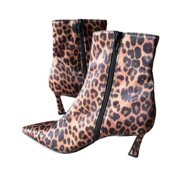 Steve Madden Leena Pointed Toe Bootie Women's 6.5 Leopard Animal Print Party‎ - Image 5