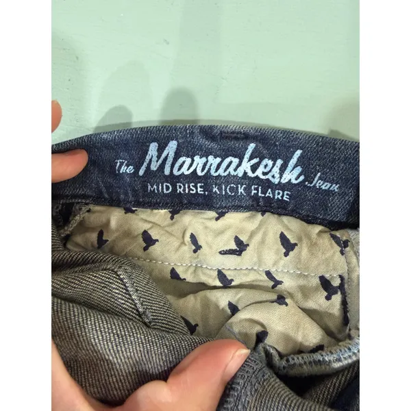 MiH Jeans The Marrakesh Mid Rise Kick Flare Jeans Winger Wash Blue Size 26 - Image 4