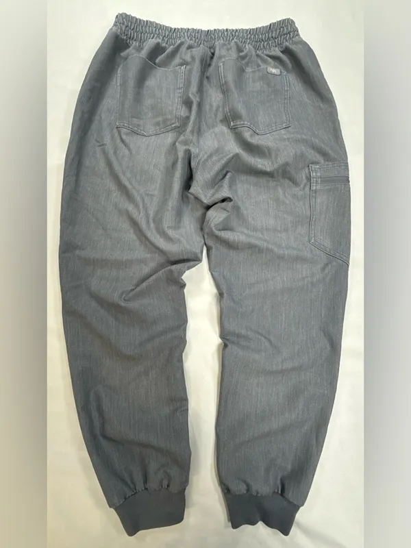 Figs Women's Gray Joggers with Teal Drawstring - Image 8