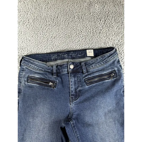 Free People We The Free Skinny Jeans 30x25.5 Moto indie Boho Ankle Zip Rock Edgy - Image 7