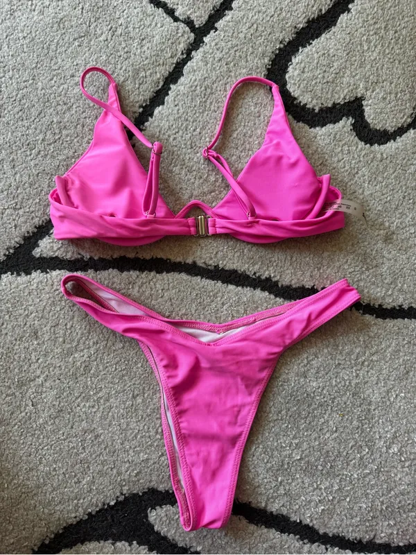 SHEIN Hot Pink Underwire Bikini Set - Image 7