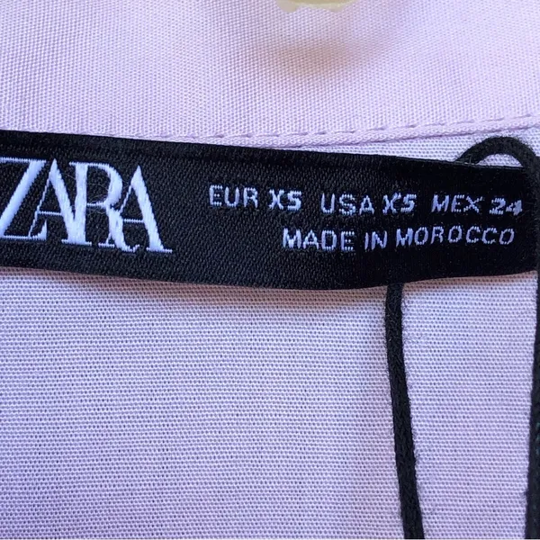 ZARA STRETCHY POPLIN SHIRT TRF Lilac XS - Image 11