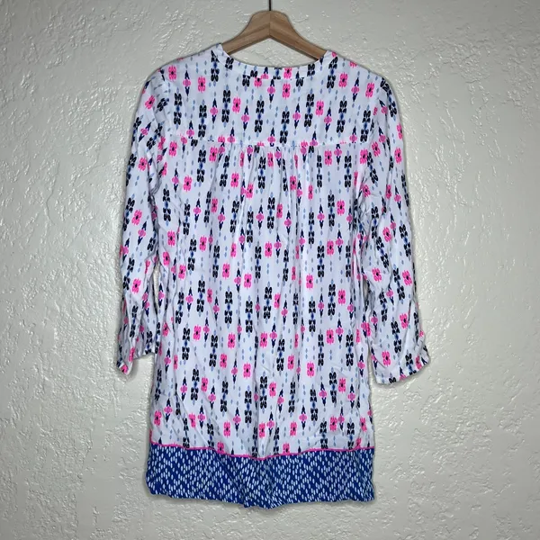 Southern Tide‎ Ikat Tunic Dress Preppy Resort Women Pink Blue Small - Image 3