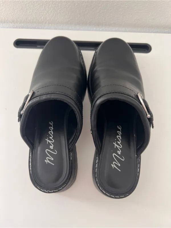 Matisse Anthropologie Lenni Black Leather Platform Mule Size 9.5 - Image 4