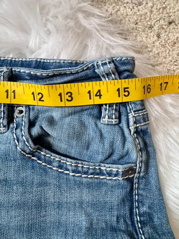 Rock & Roll Denim Medium Wash Mid Rise Bootcut Jeans Size 28x32 (see measures) - Image 8