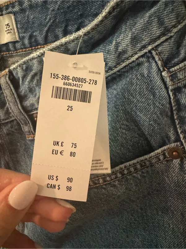 Abercrombie & Fitch Curve Love Wide Leg High Rise Jeans NWT Sz 25 | 90s Baggy - Image 6