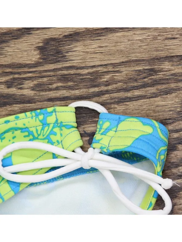 Speedo Womens Hana Floral Printed Side Tie Bikini Bottom Blue / Green XS - Image 4