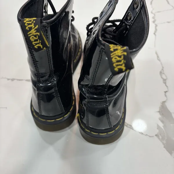 Dr. Martens Boots Womens Size 10 Black Lace Up Glossy - Image 3