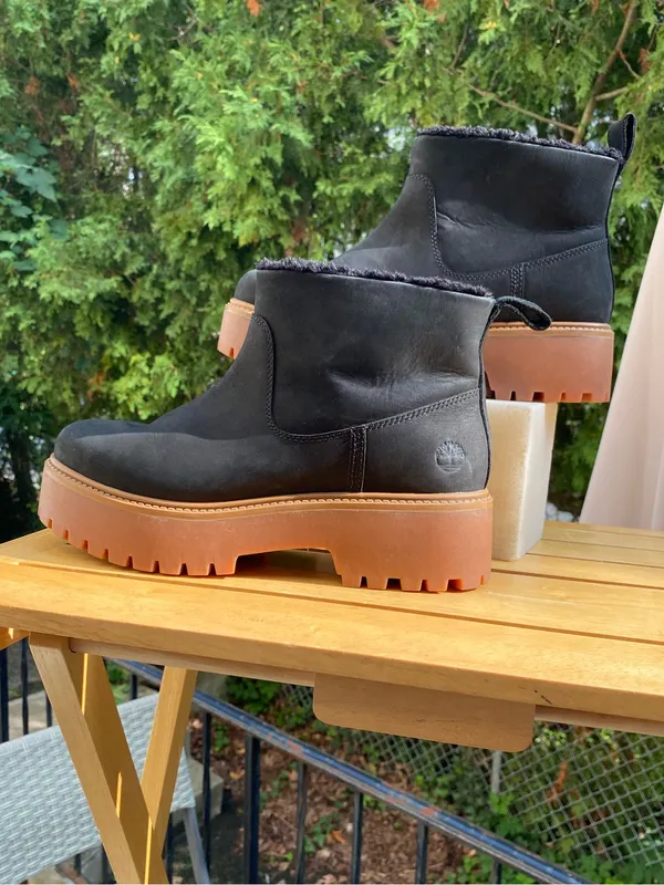 Timberland Nubuck Lug Sole Stone Street Ankle Boot Waterproof and Warm EUC+ - Image 2