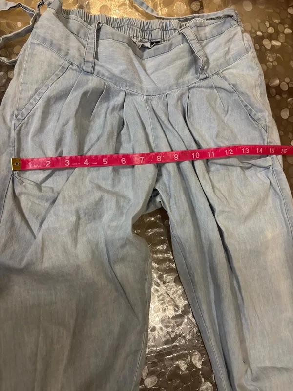 Junior,Light blue cotton Casual,tie in the front Pants w elastic in the back - Image 5