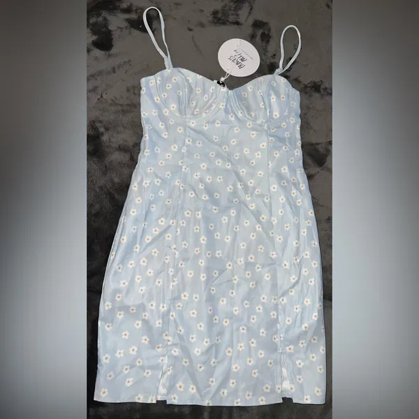 Princess Polly Fleurette Mini Dress in Pale Blue Size 2 New with tag - Image 9