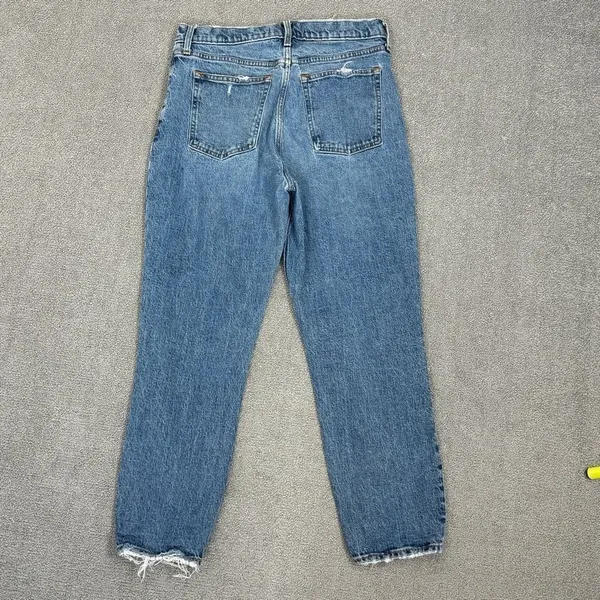 Abercrombie & Fitch Mom Jeans Women Size 10 Blue High Rise Distressed Button Fly - Image 7