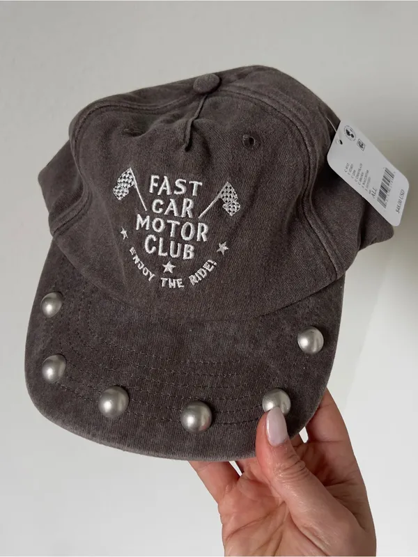 Free People + Understated Leather Stud It Baseball Hat Cap Chocolate Brown NWT - Image 3