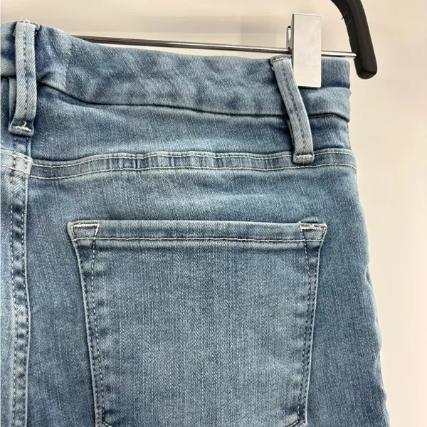 Frame Denim Stretch Cotton Le One Crop Mini Boot Casper Blue Jeans Size 26 - Image 14