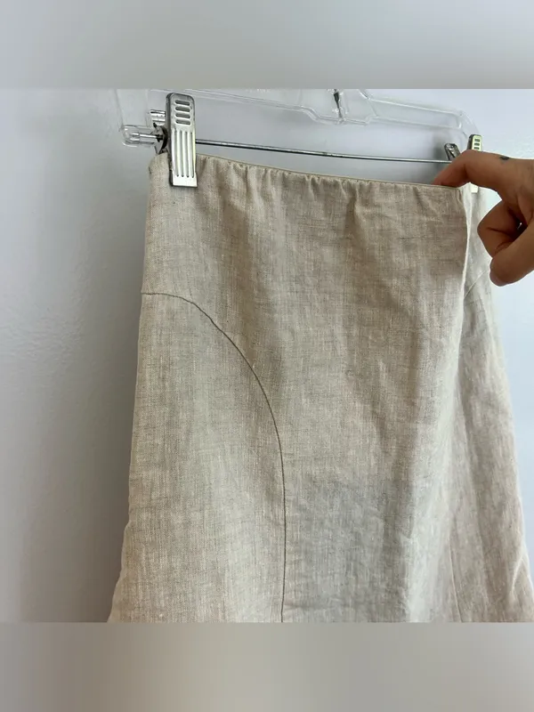DISSH Daphne Linen Strapless Mini Dress with Pockets Size 6 Natural Oatmeal - Image 6