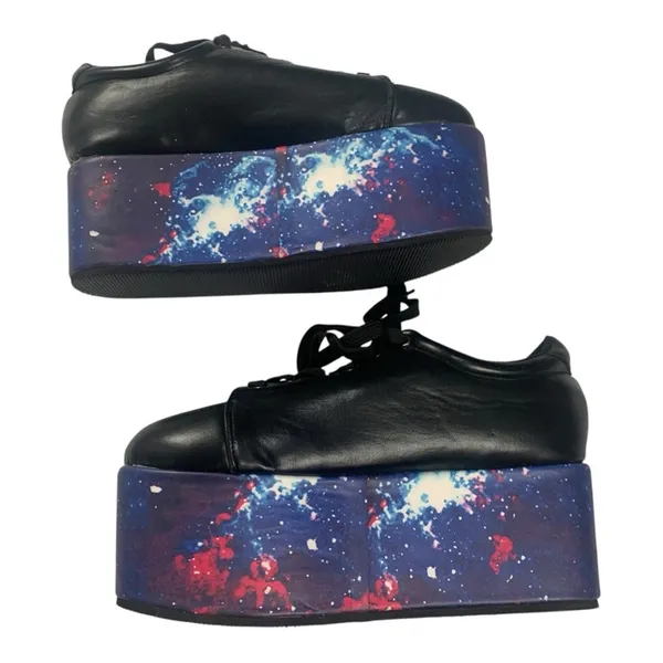 Hot Topic women's 9 platform galaxy Black Casual Sneakers - Image 2