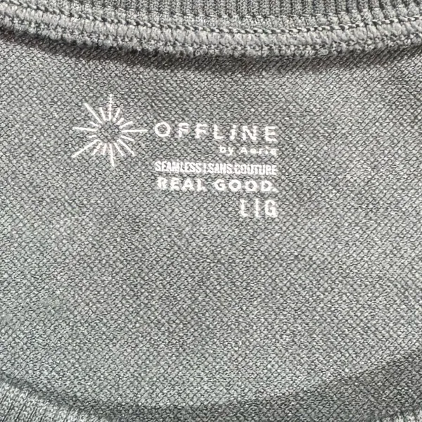 Offline by Aerie Green Seamless Cropped Short Sleeve Shirt Women’s Large - Image 4