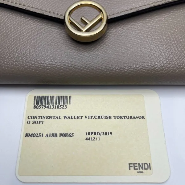 Fendi Vitello Cruise F is Fendi Continental Envelope Wallet Tortora - Preowned - Image 16
