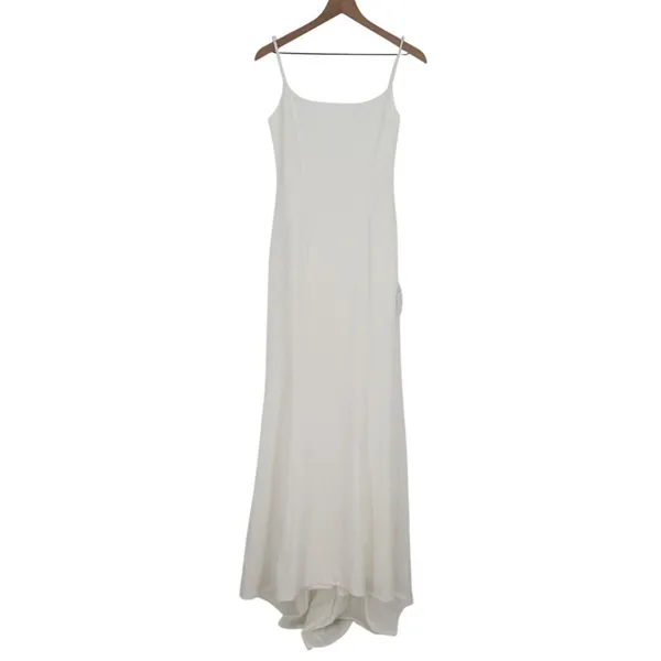 Lulus Blessed Romance Maxi Dress Womens M White Sleeveless Button Back Mermaid - Image 2