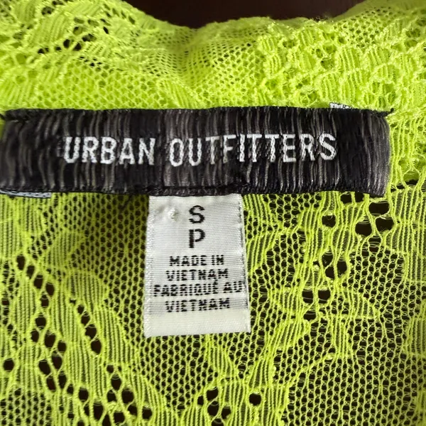 URBAN OUTFITTERS Connie Neon Yellow Lace Button Front Maxi Dress | Small - Image 4