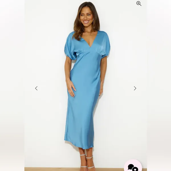 HELLO MOLLY WEDDING TO ATTEND SATIN MAXI DRESS BLUE Elegant Maxi Dress size 6‎ - Image 16