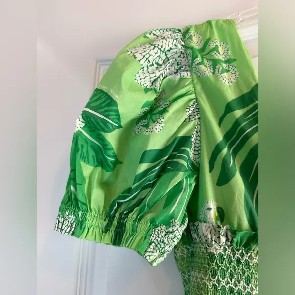 New FARM RIO Dewdrop Floral Green Mini Dress Size Large - Image 9