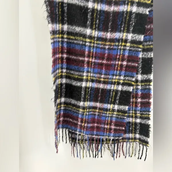Urban Outfitters Women’s Fuzzy Purple Plaid Winter Layering Polyester Scarf - Image 12