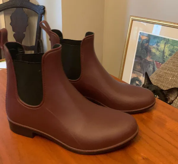 Sam Edelman Tinsley Maroon Rubber Waterproof Women's Chelsea Rain Boots - Image 2