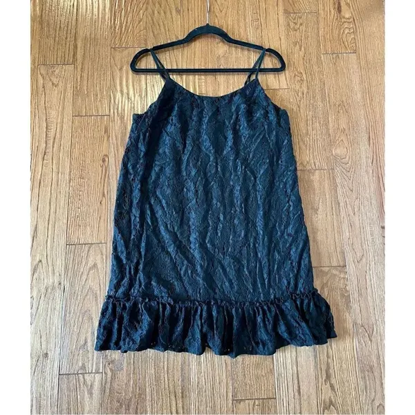 Scoop nyc black lace cami dress size large - Image 7