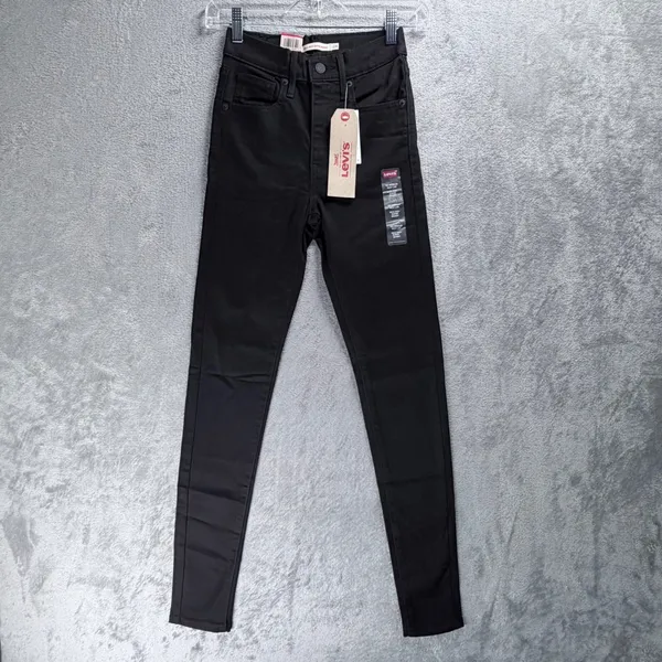 Levis Mile High Super Skinny Jeans Womens 24 Black Extra High Rise Slim Stretch - Image 3