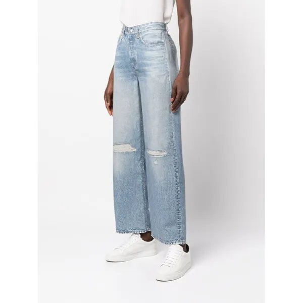 NWT rag & bone Liquid Miramar in Dara Photo Printed Faux Jean Wide Leg Pants 28 - Image 5