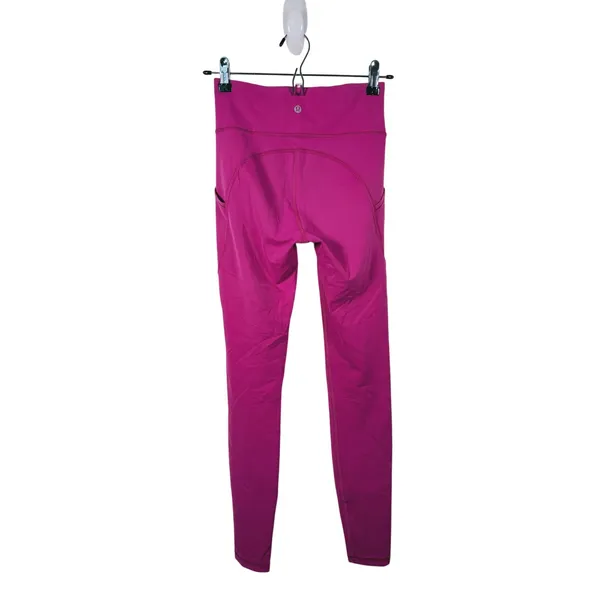Lululemon Invigorate High Rise Leggings Pockets Size 4 Pink Yoga Workout Gym - Image 3