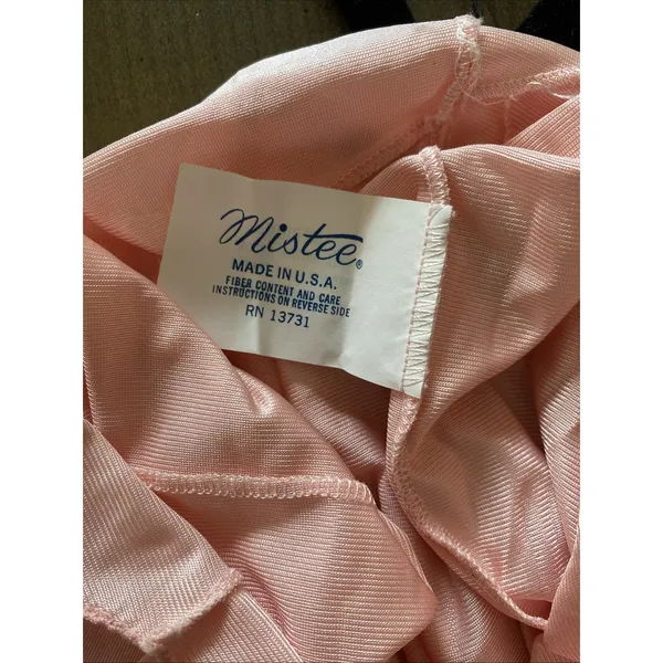 Mistee Vintage Nightgown Lingerie Womens Pink Lace Empire Waist Nylon USA Size M - Image 7