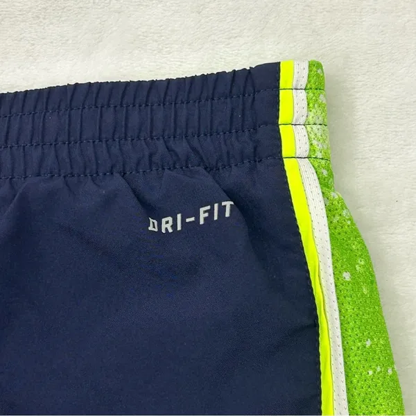 Nike Dri Fit Navy & Lime Seattle Seahawks Athletic Running Gym Shorts Womens S/M - Image 9