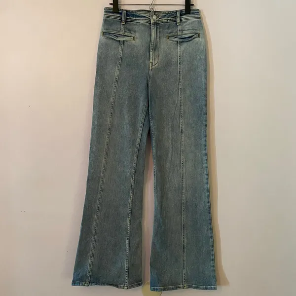 We The Free Firecracker Flare Jeans Light Wash High Rise Red Stars Retro size 30 - Image 3