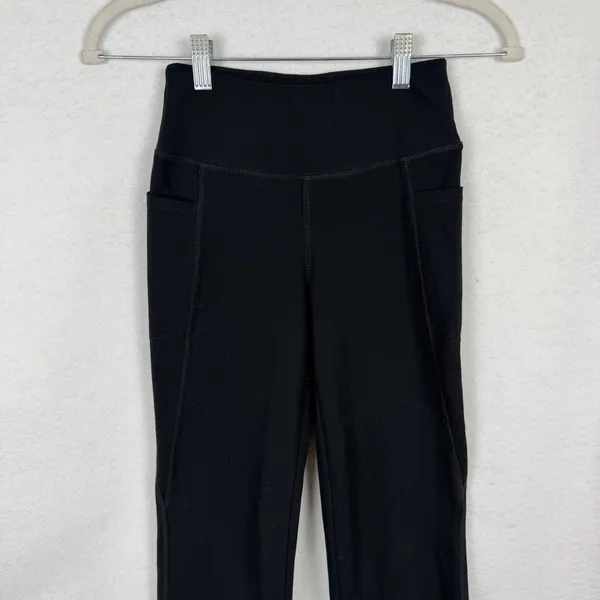 Jockey Activewear Pants Womens XS High Waisted Straight Leg Pockets Black - Image 3