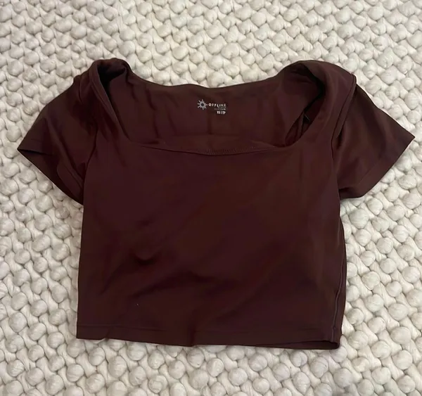 OFFLINE by Aerie Brown Athletic Top - Image 3