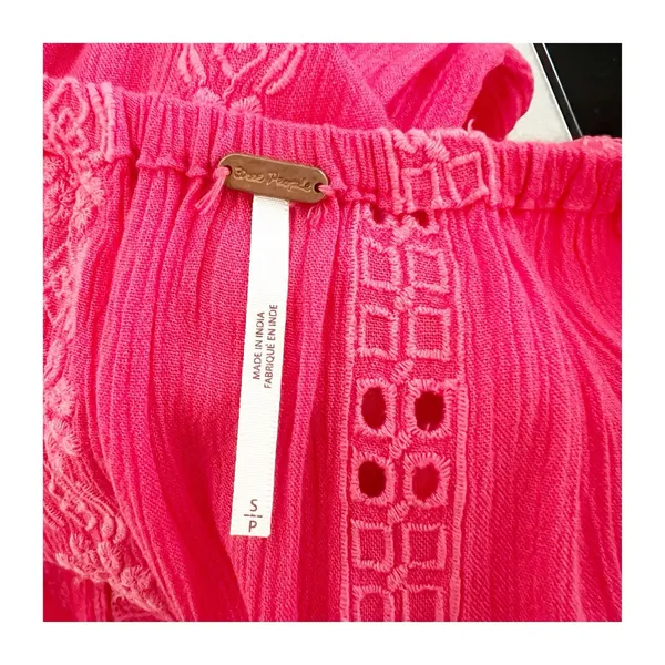 Free People Coral Pink Kiss Kiss Tunic Top Dress Shirt Small Sweetest Dream - Image 7