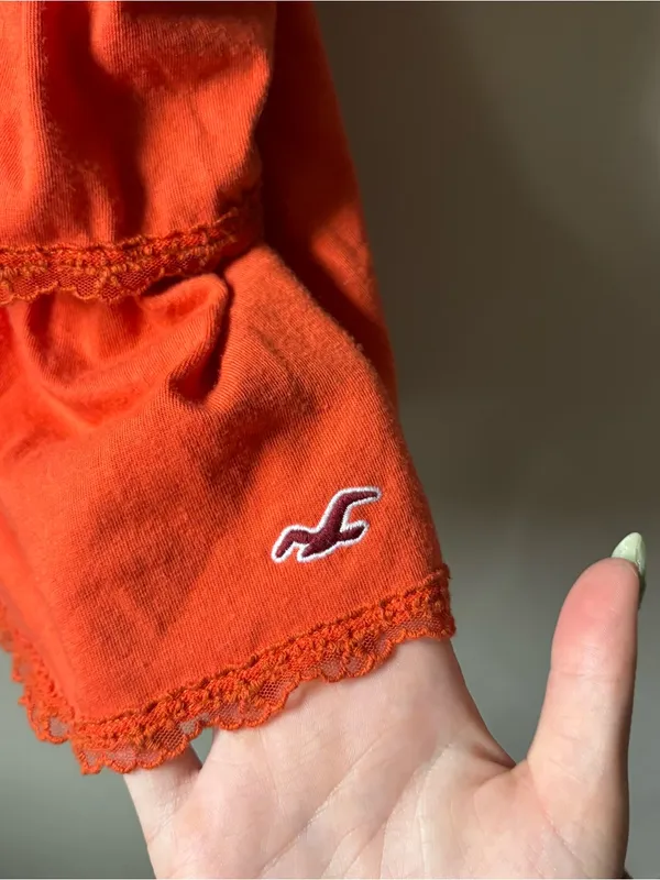 Y2K Hollister Bright Orange Tiered Spaghetti Strap Camisole - Image 2