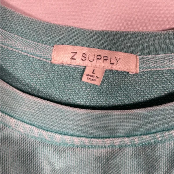 Z Supply Womens Replay Sweatshirt Teal Green Oversized Large - Image 2