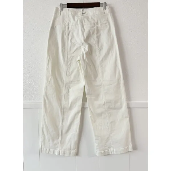 Universal Threads 8 Wide Leg Cropped Stretch Pants NWT Ivory High Rise - Image 2