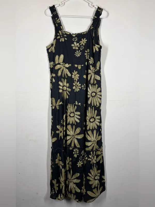 Natural Life Adele 100% Cotton Floral Maxi Dress Size Large - Image 5