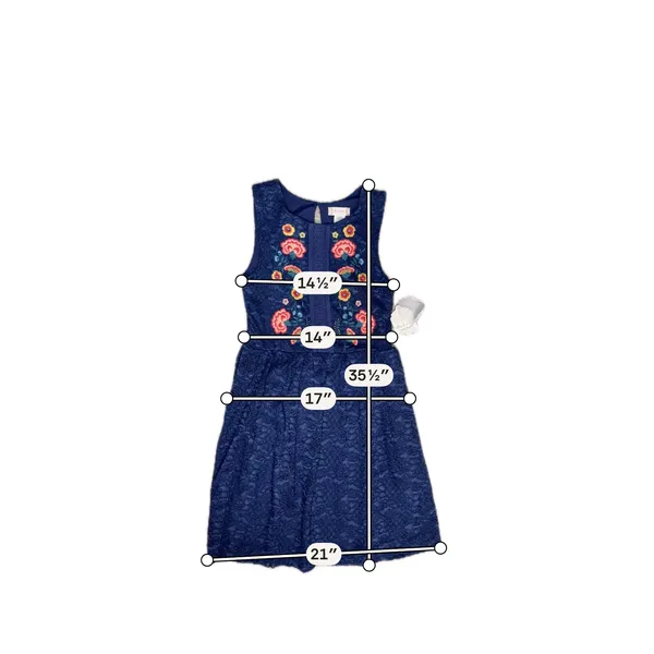 Altar'd State Floral Embroidered Lace Dress Navy Sleeveless Boho Cottagecore M - Image 5