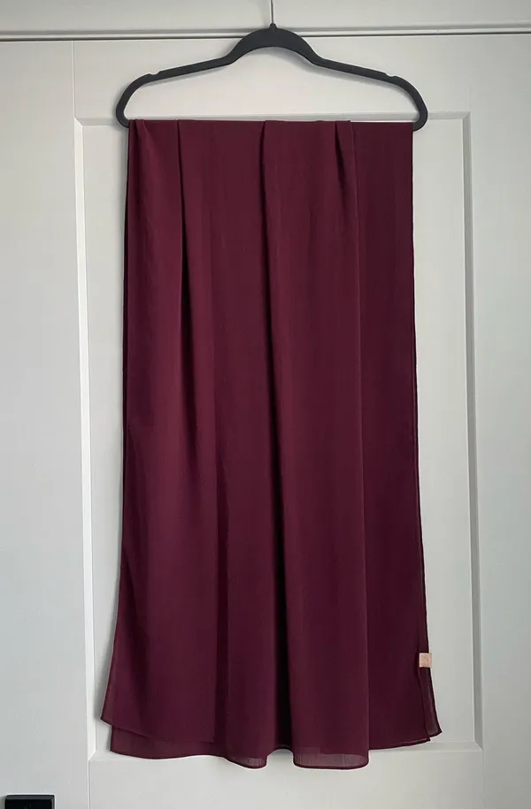 VOILE CHIC Premium Chiffon Deep Burgundy Hijab Scarf For Women - Image 2