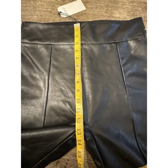 Abercrombie & Fitch Vegan Leather Leggings Size XL High Rise Zipper Ankle Black - Image 10