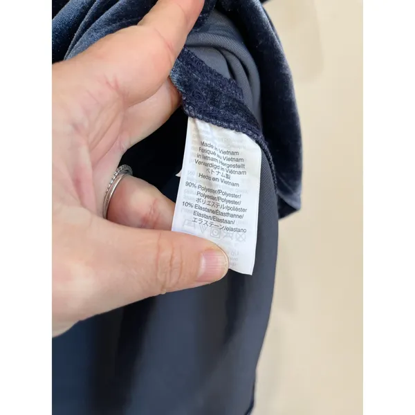 Madewell‎ Velvet Short Sleeve Crew Top Soft Touch Holiday Party Navy Blue M - Image 5